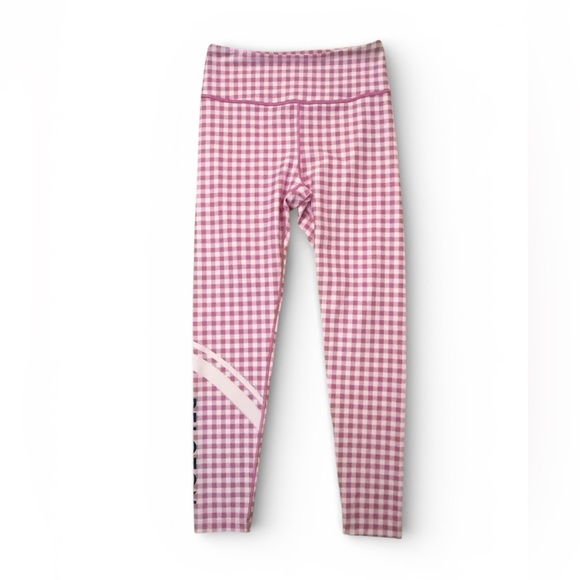 Peloton Pants - Peloton Women’s High Waisted Pink and White Gingham Leggings Size Medium